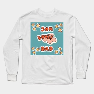 Son Love Dad Blue and Orange Long Sleeve T-Shirt